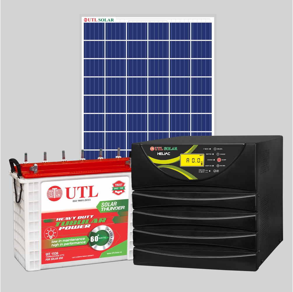Heliac 3000VA-24V Inverter with UIT 1536 Inverter Battery and 335W Solar Panel
